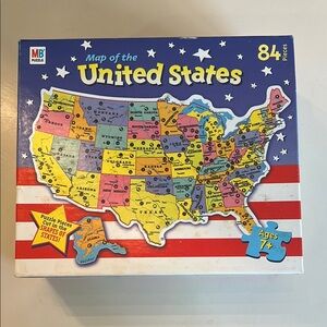 MB Map of the United States Puzzle - Colorful Blue, Yellow, Pink, Green, Orange